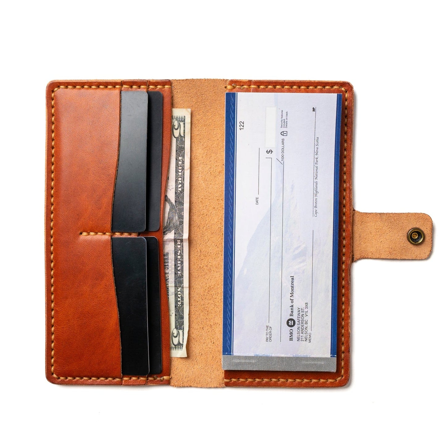 Leather Checkbook Wallet