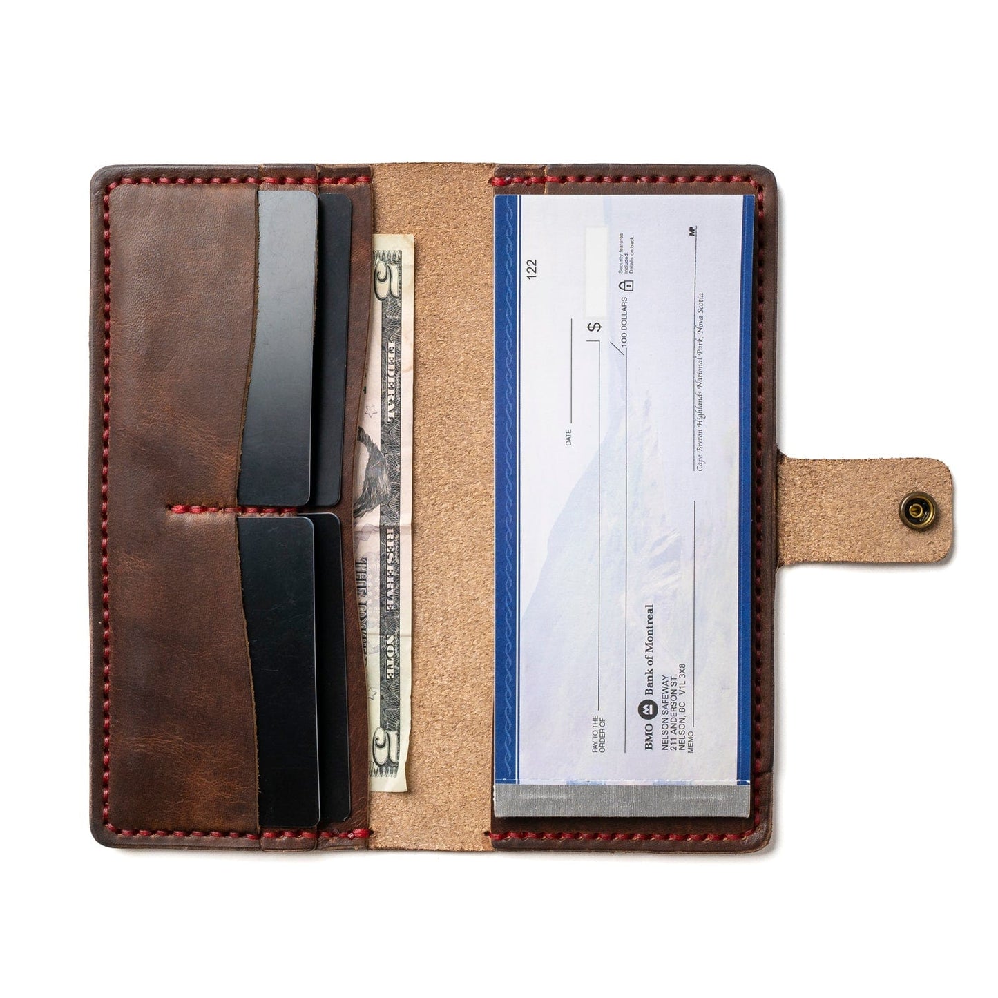 Leather Checkbook Wallet
