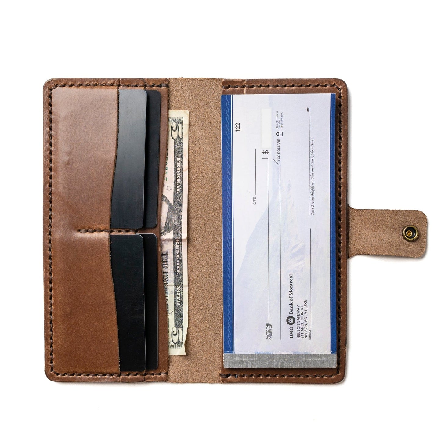 Leather Checkbook Wallet