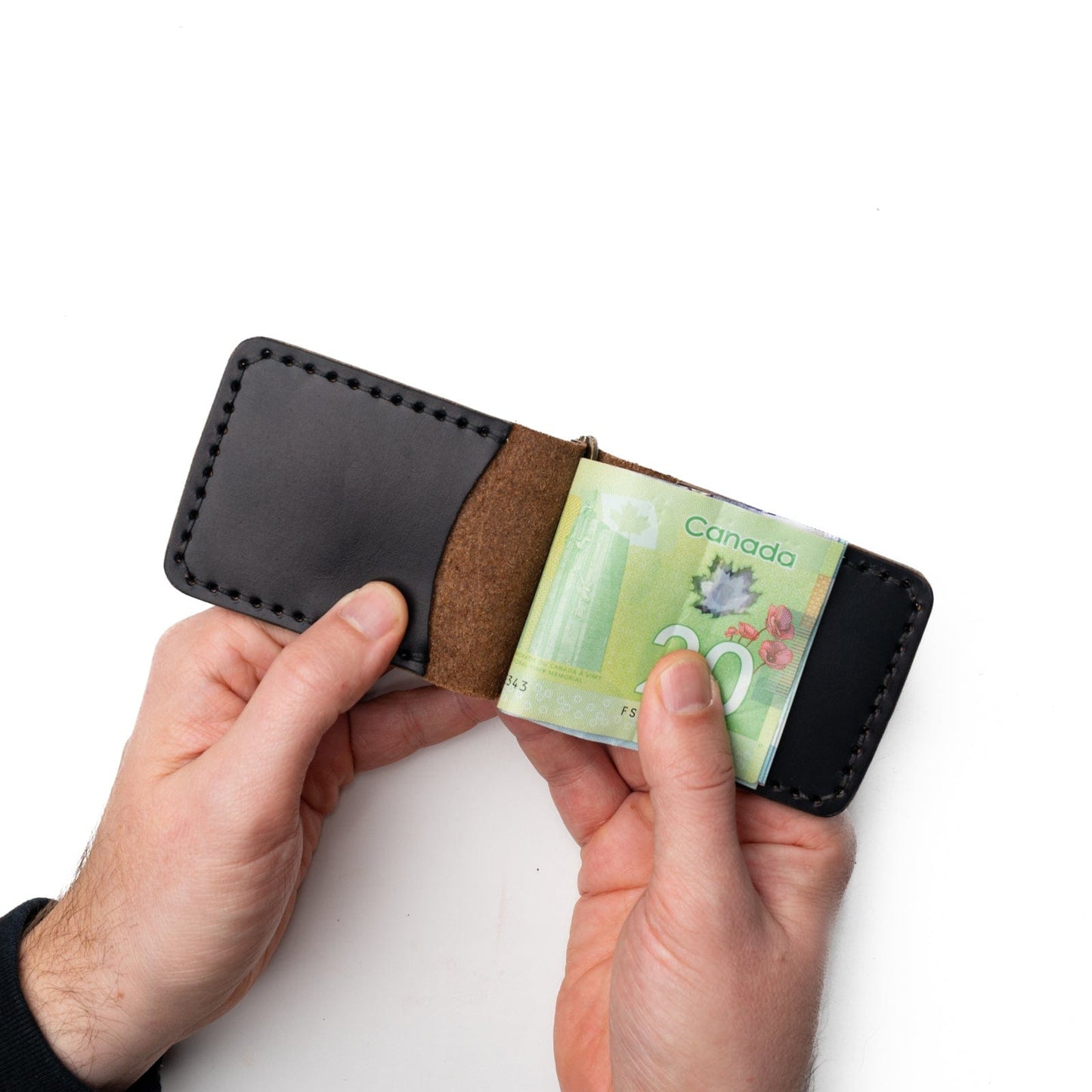 Leather Money Clip Wallet