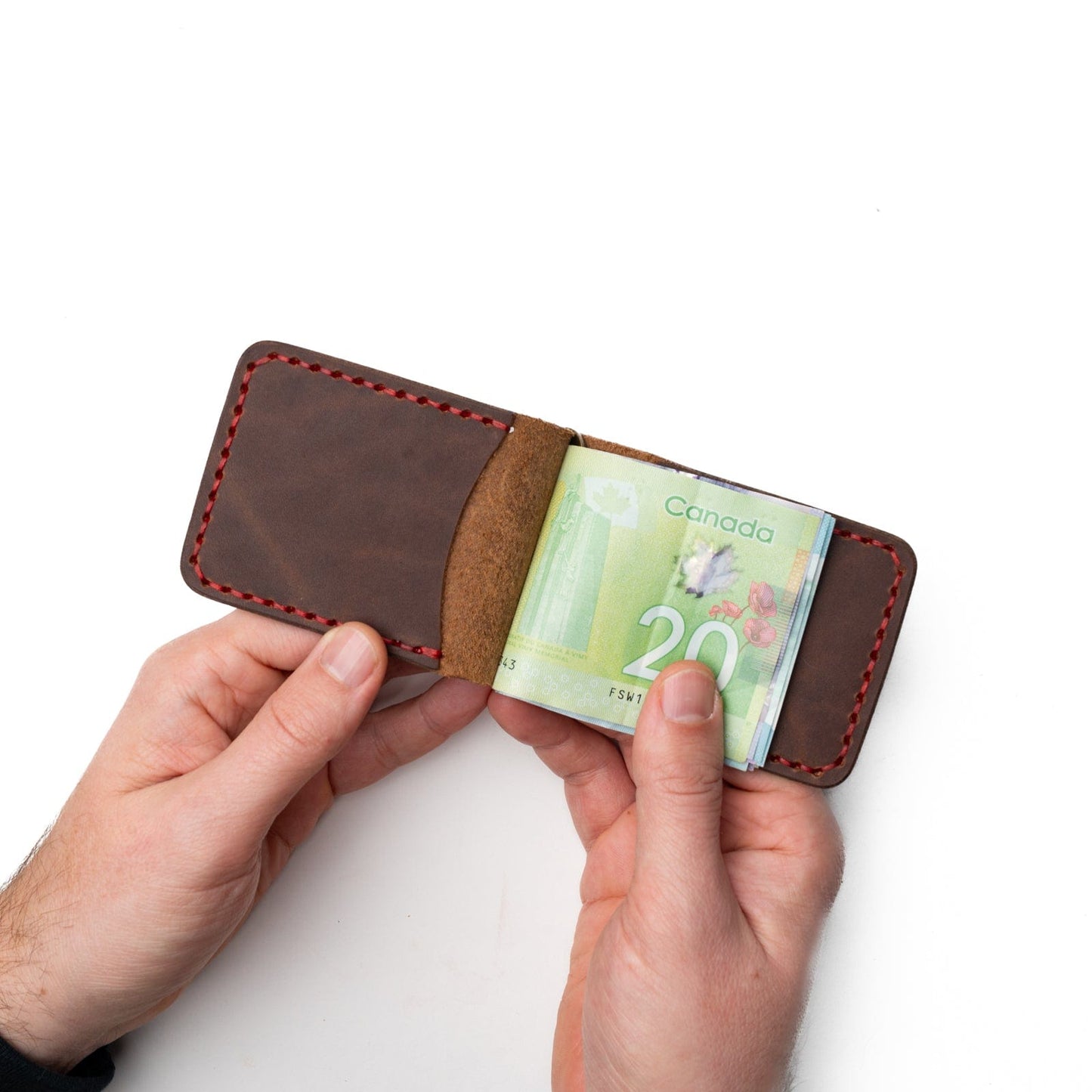 Leather Money Clip Wallet