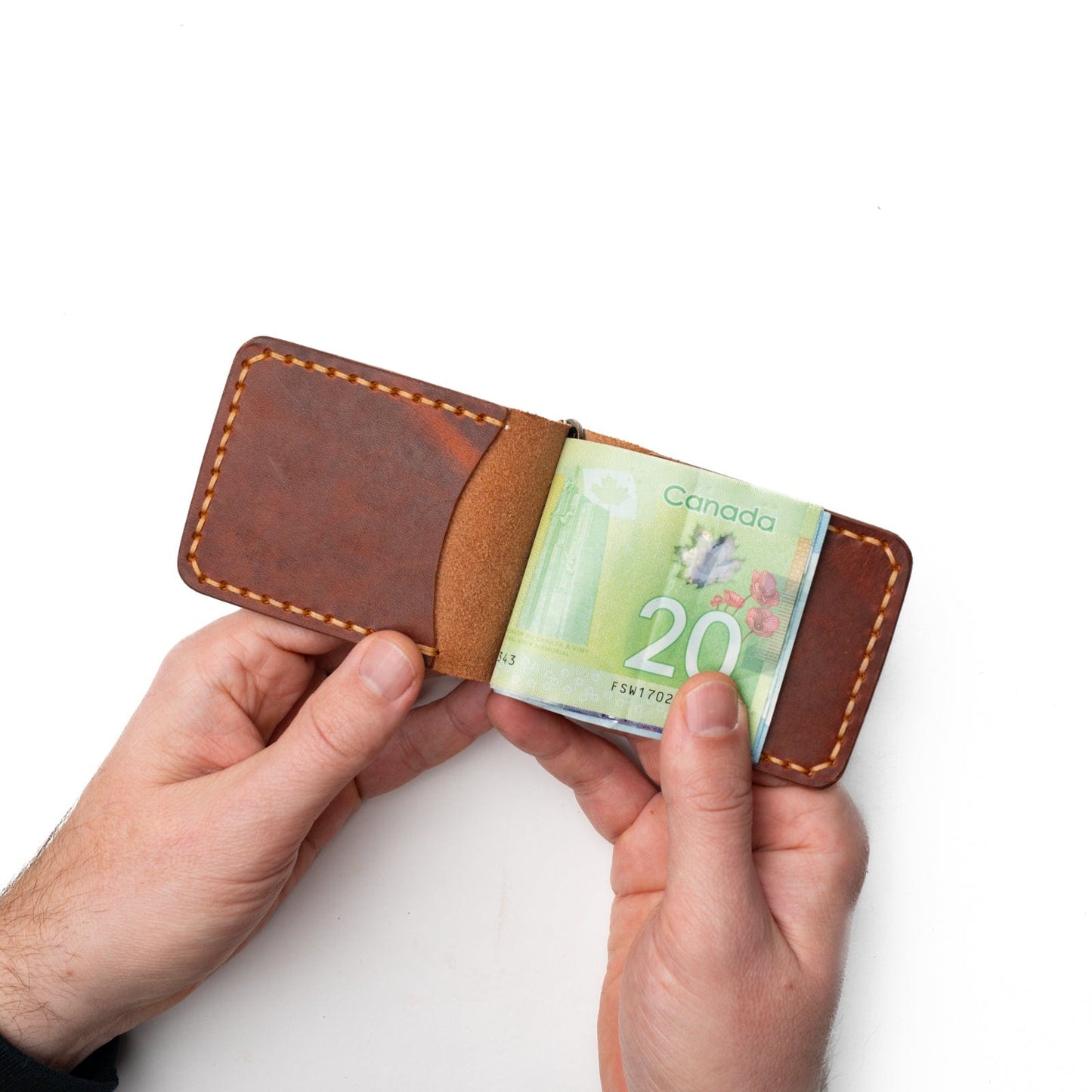 Leather Money Clip Wallet