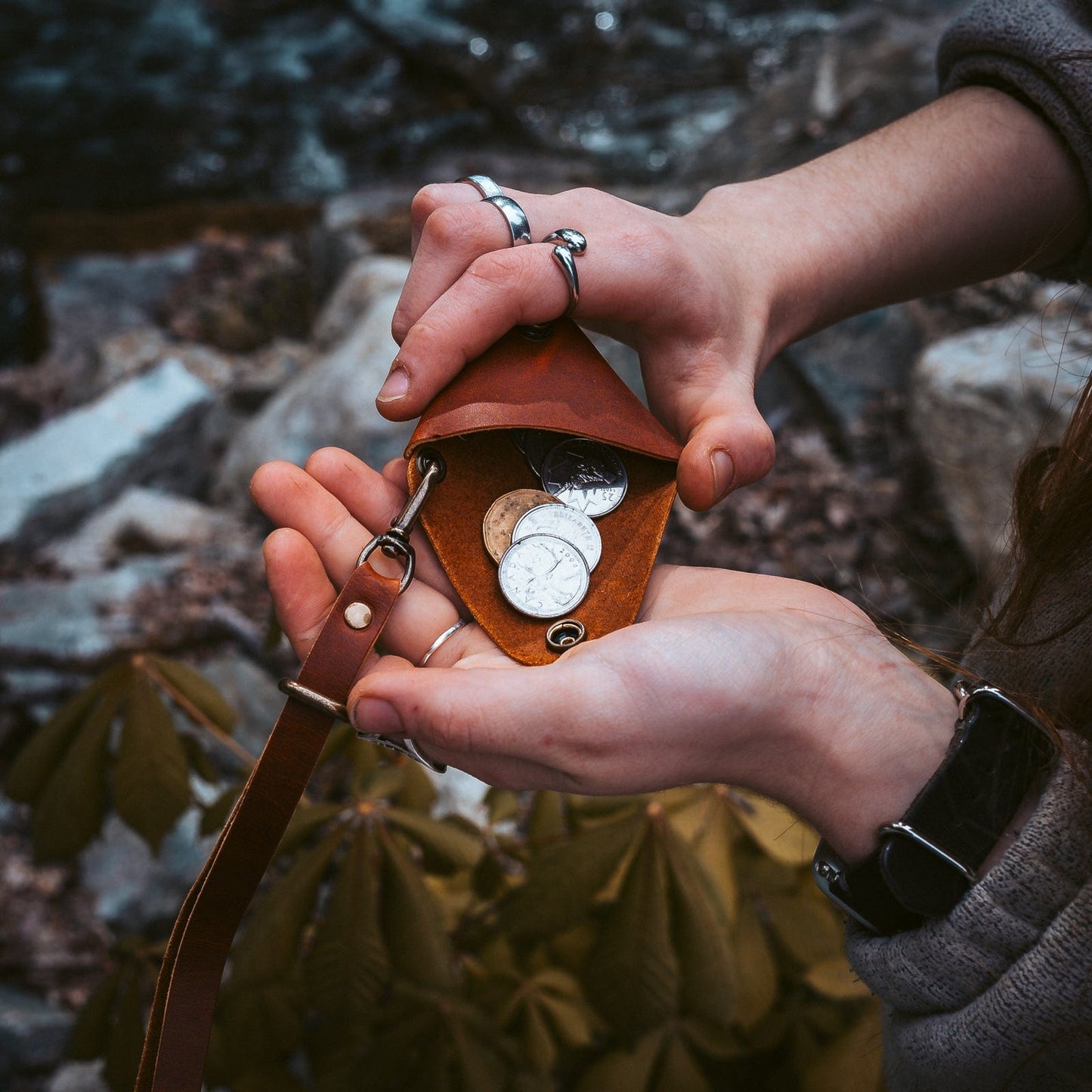 Leather Triangle Pouch